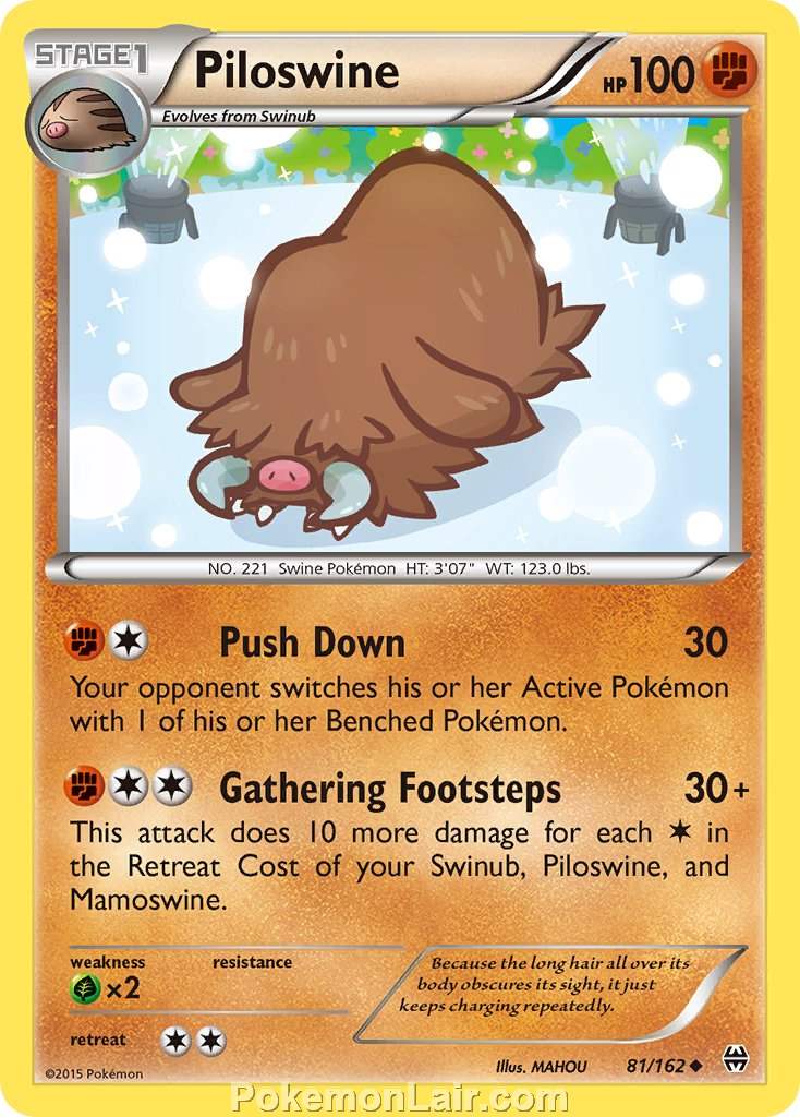 2015 Pokemon Trading Card Game BREAKthrough Set – 81 Piloswine