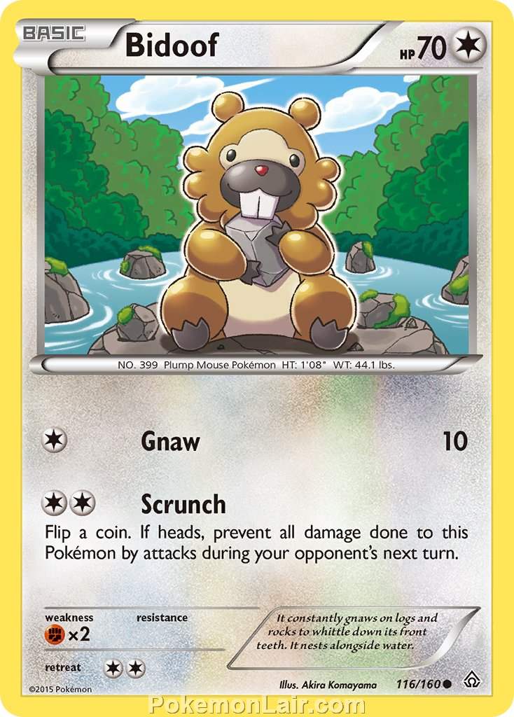 2015 Pokemon Trading Card Game Primal Clash Price List – 116 Bidoof