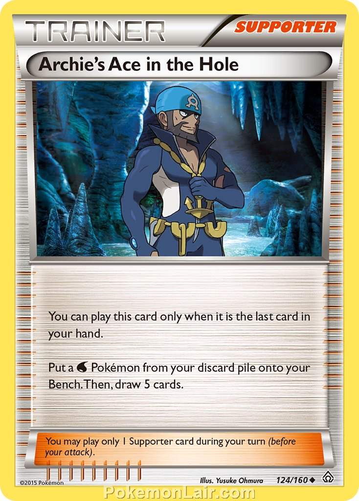 2015 Pokemon Trading Card Game Primal Clash Price List – 124 Archies Ace In The Hole