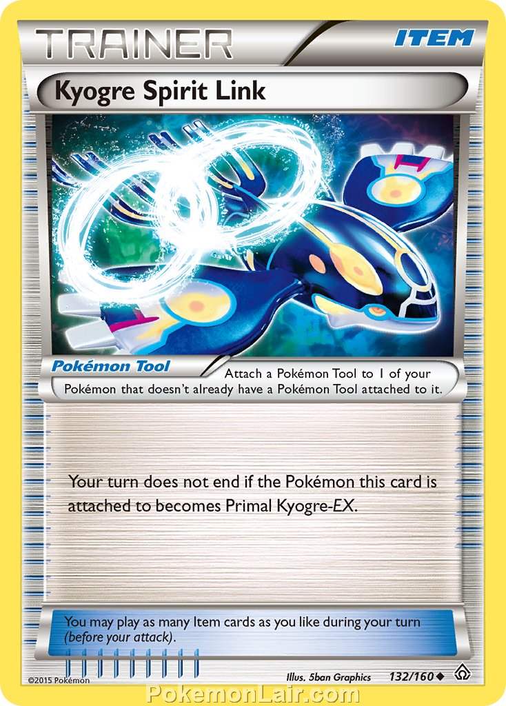 2015 Pokemon Trading Card Game Primal Clash Price List – 132 Kyogre Spirit Link