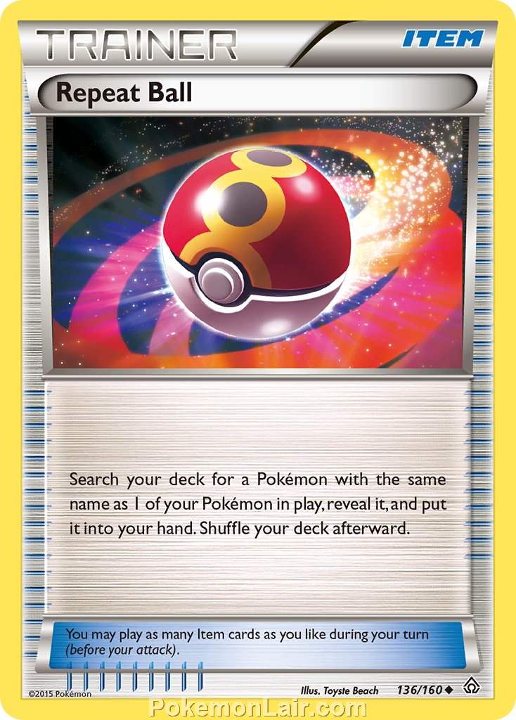 2015 Pokemon Trading Card Game Primal Clash Price List – 136 Repeat Ball