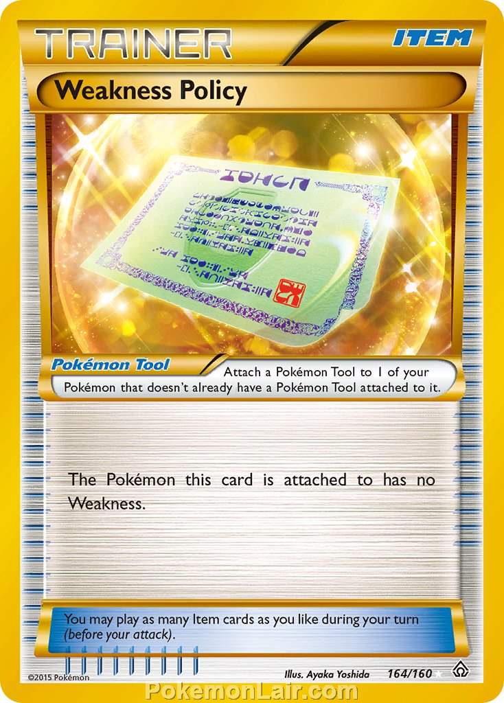 2015 Pokemon Trading Card Game Primal Clash Price List – 164 Weakness Policy