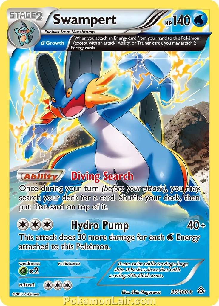 2015 Pokemon Trading Card Game Primal Clash Price List – 36 Swampert