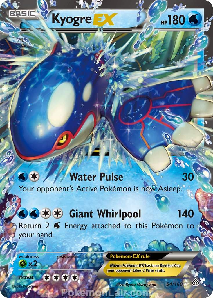 2015 Pokemon Trading Card Game Primal Clash Price List – 54 Kyogre EX