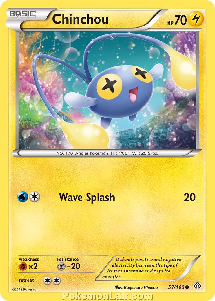 2015 Pokemon Trading Card Game Primal Clash Price List – 57 Chinchou