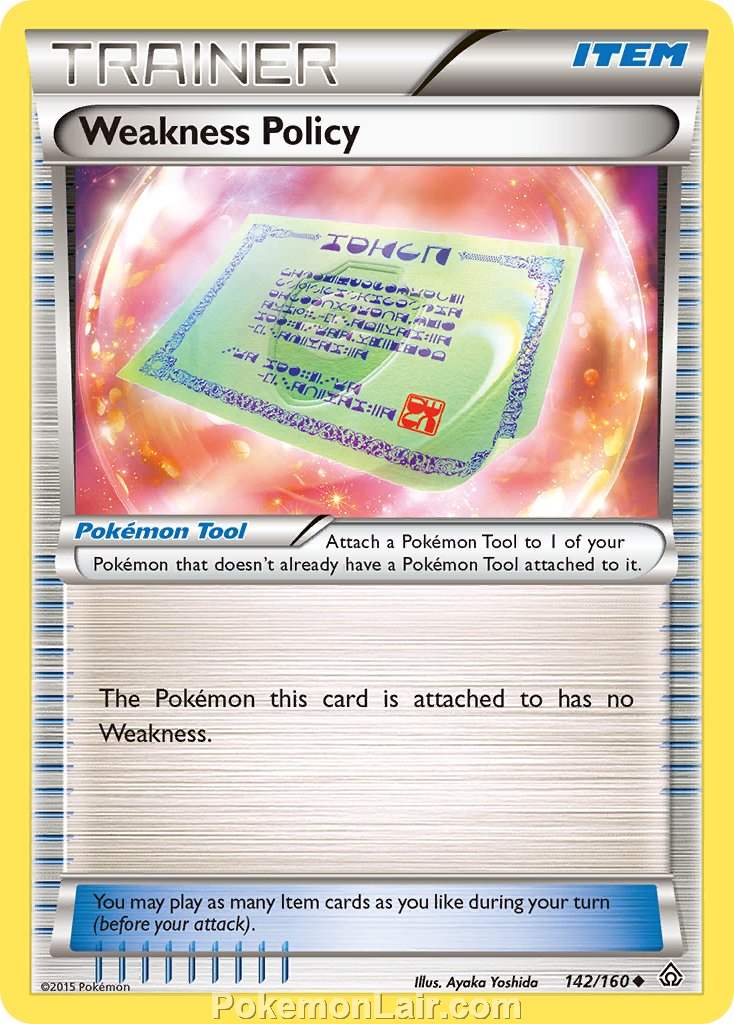 2015 Pokemon Trading Card Game Primal Clash Set – 142 Weakness Policy