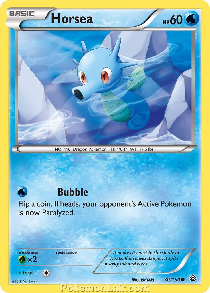 2015 Pokemon Trading Card Game Primal Clash Set – 30 Horsea