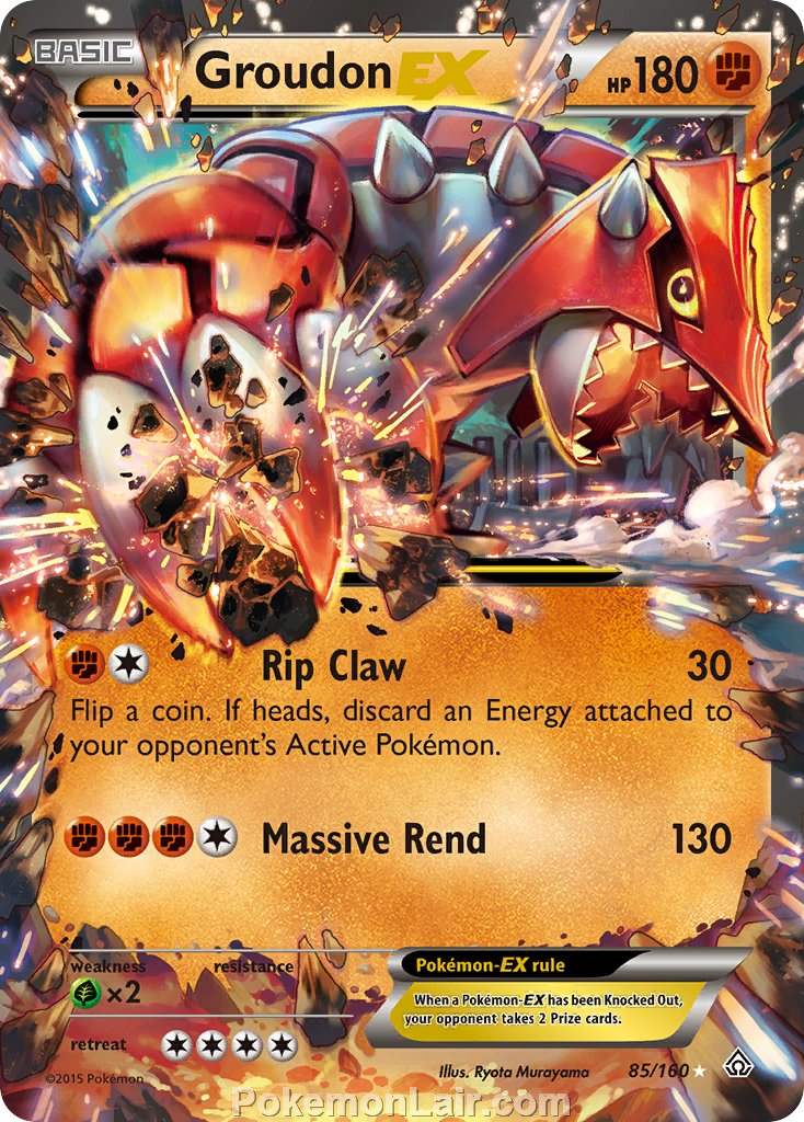 2015 Pokemon Trading Card Game Primal Clash Set – 85 Groudon EX