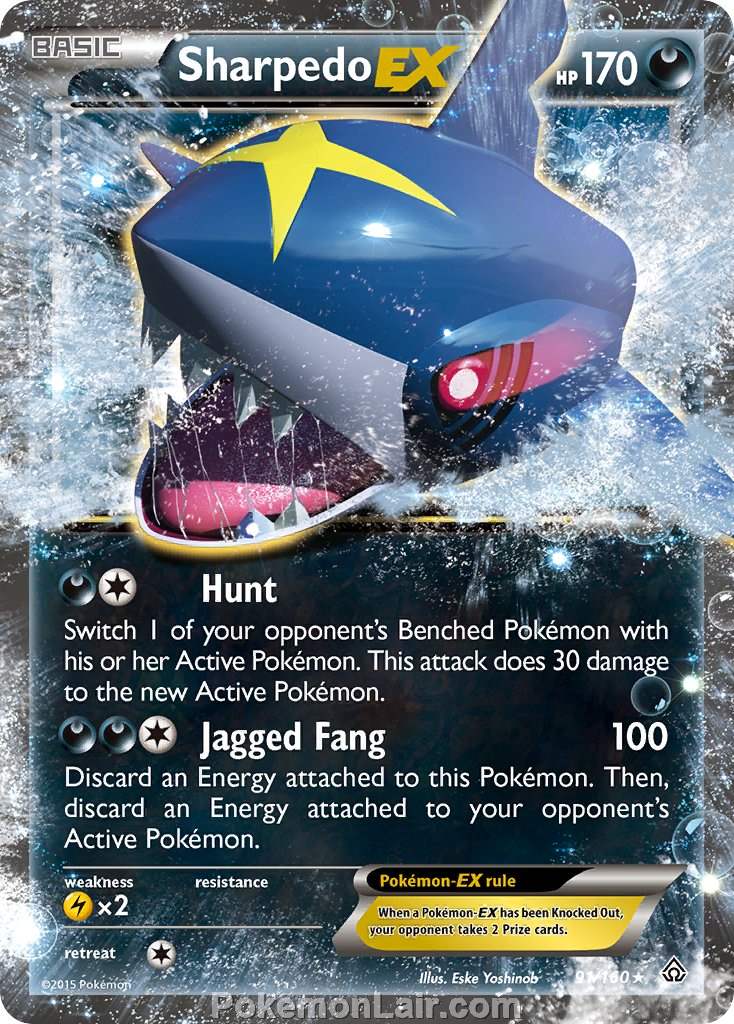 2015 Pokemon Trading Card Game Primal Clash Set – 91 Sharpedo EX