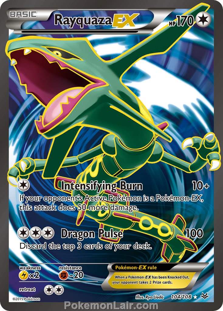 2015 Pokemon Trading Card Game Roaring Skies Price List – 104 Rayquaza EX