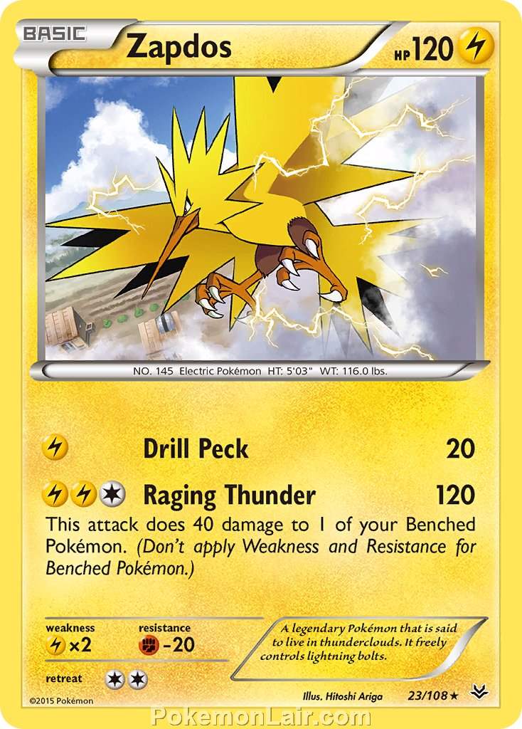 2015 Pokemon Trading Card Game Roaring Skies Price List – 23 Zapdos