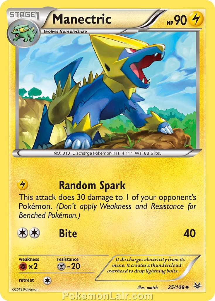 2015 Pokemon Trading Card Game Roaring Skies Price List – 25 Manectric