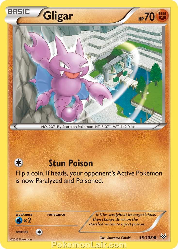 2015 Pokemon Trading Card Game Roaring Skies Price List – 36 Gligar