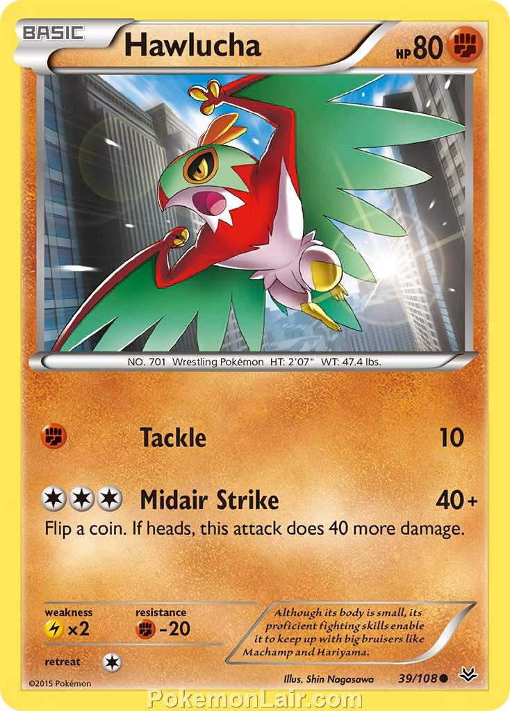 2015 Pokemon Trading Card Game Roaring Skies Price List – 39 Hawlucha