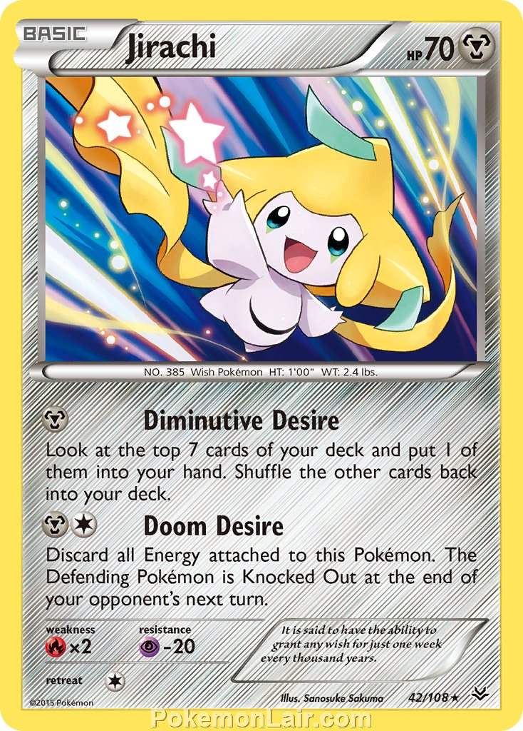 2015 Pokemon Trading Card Game Roaring Skies Price List – 42 Jirachi