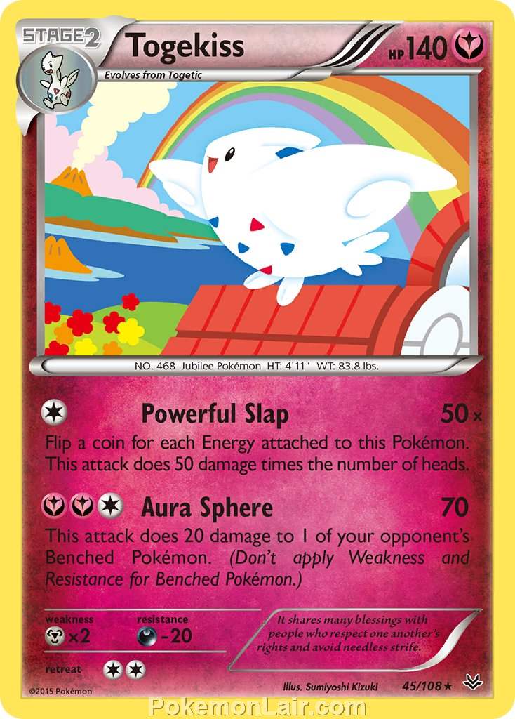 2015 Pokemon Trading Card Game Roaring Skies Price List – 45 Togekiss