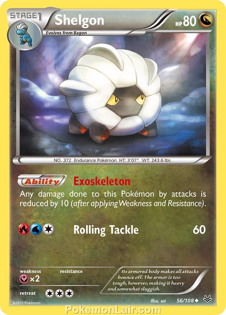 2015 Pokemon Trading Card Game Roaring Skies Price List – 56 Shelgon