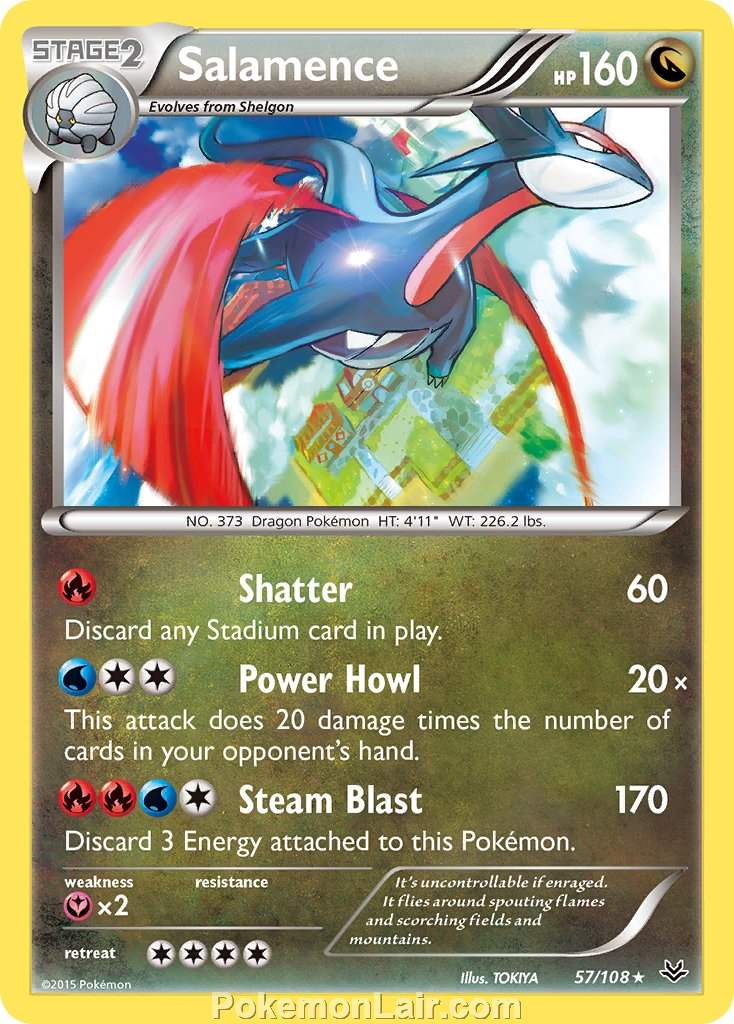 2015 Pokemon Trading Card Game Roaring Skies Price List – 57 Salamence