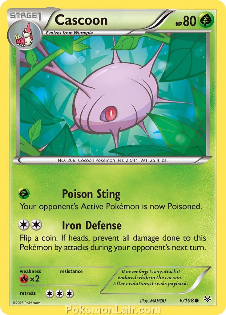 2015 Pokemon Trading Card Game Roaring Skies Price List – 6 Cascoon