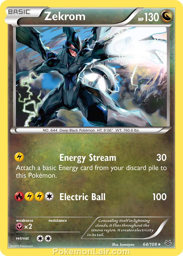 2015 Pokemon Trading Card Game Roaring Skies Price List – 64 Zekrom