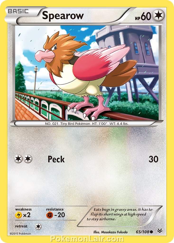 2015 Pokemon Trading Card Game Roaring Skies Price List – 65 Spearow