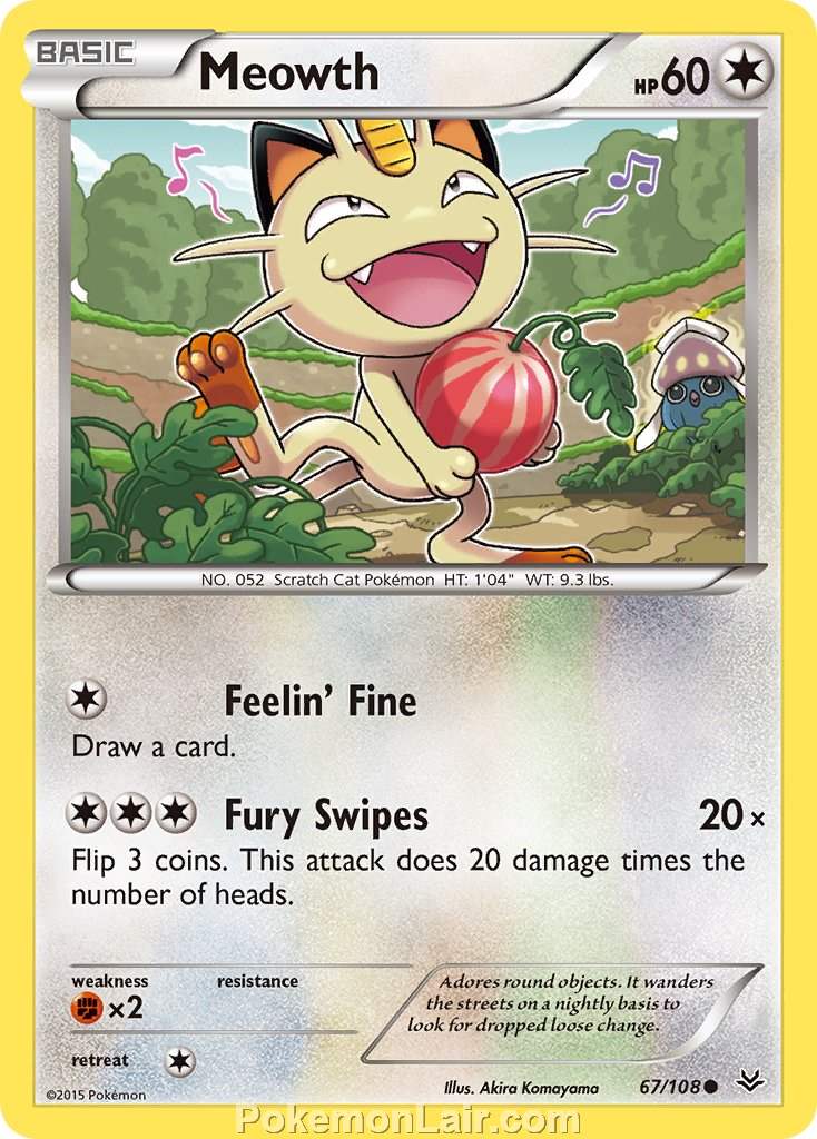 2015 Pokemon Trading Card Game Roaring Skies Price List – 67 Meowth