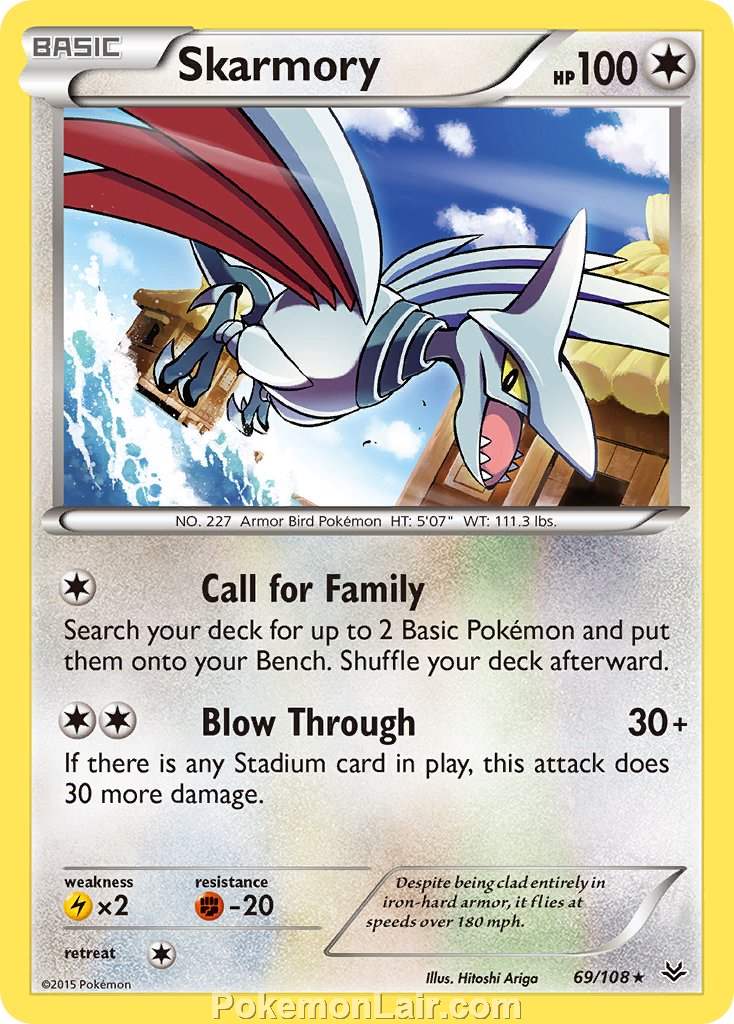 2015 Pokemon Trading Card Game Roaring Skies Price List – 69 Skarmory