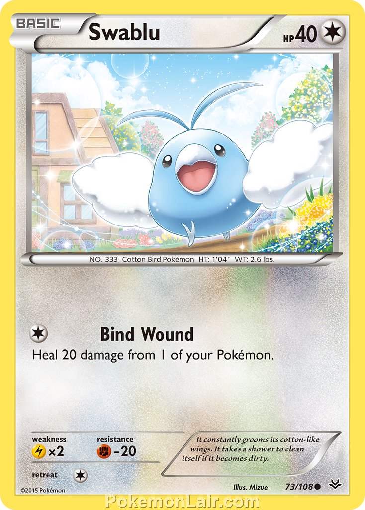 2015 Pokemon Trading Card Game Roaring Skies Price List – 73 Swablu