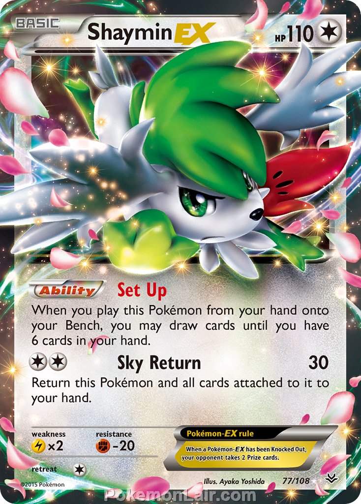 2015 Pokemon Trading Card Game Roaring Skies Price List – 77 Shaymin EX