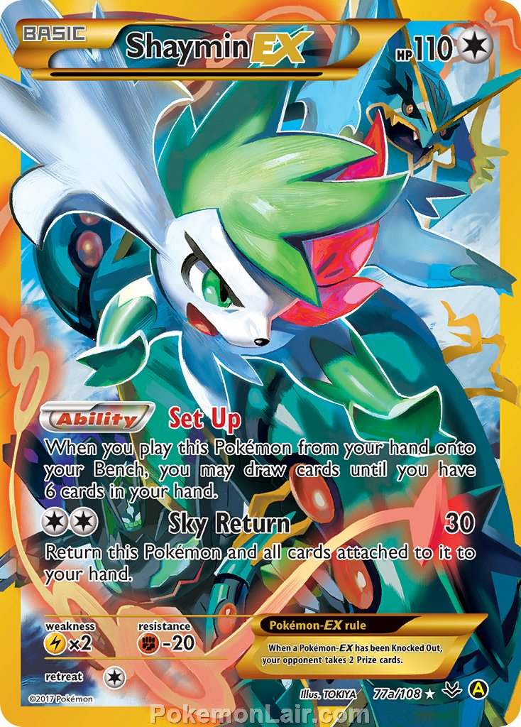 2015 Pokemon Trading Card Game Roaring Skies Price List – 77a Shaymin EX