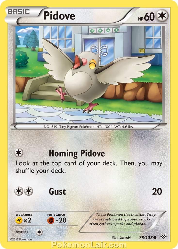 2015 Pokemon Trading Card Game Roaring Skies Price List – 78 Pidove