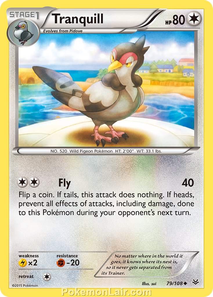 2015 Pokemon Trading Card Game Roaring Skies Price List – 79 Tranquill