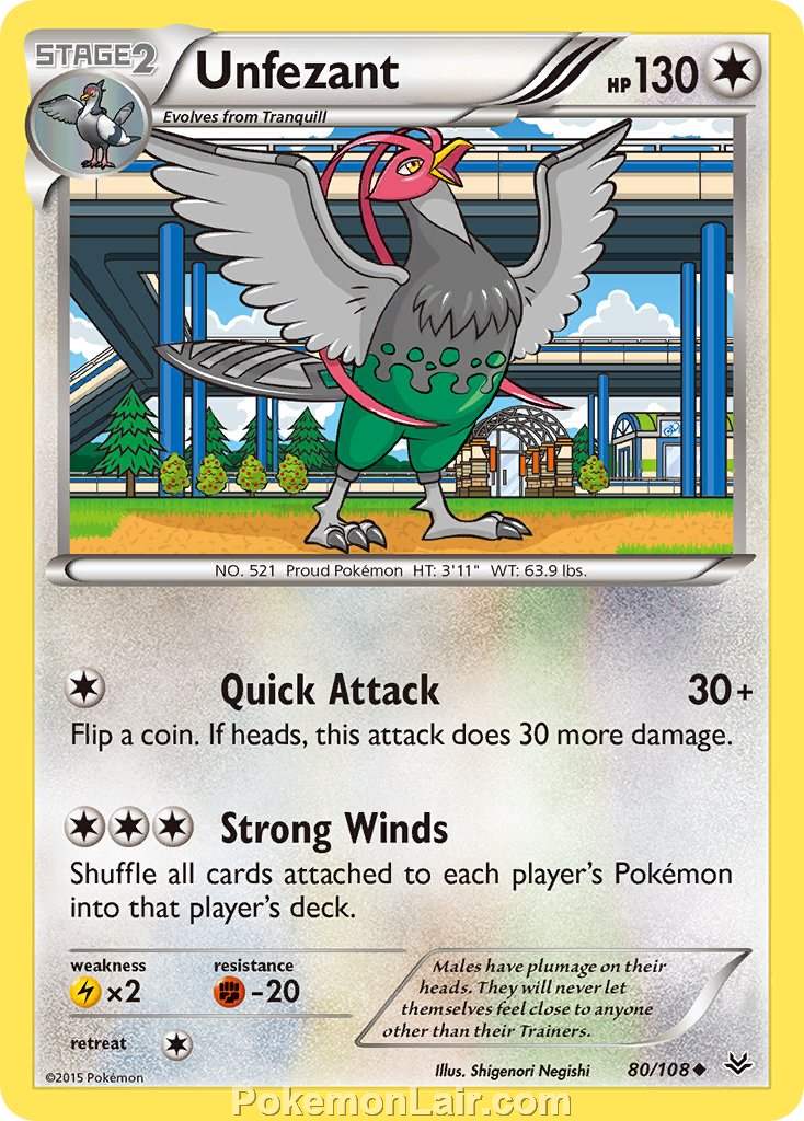 2015 Pokemon Trading Card Game Roaring Skies Price List – 80 Unfezant