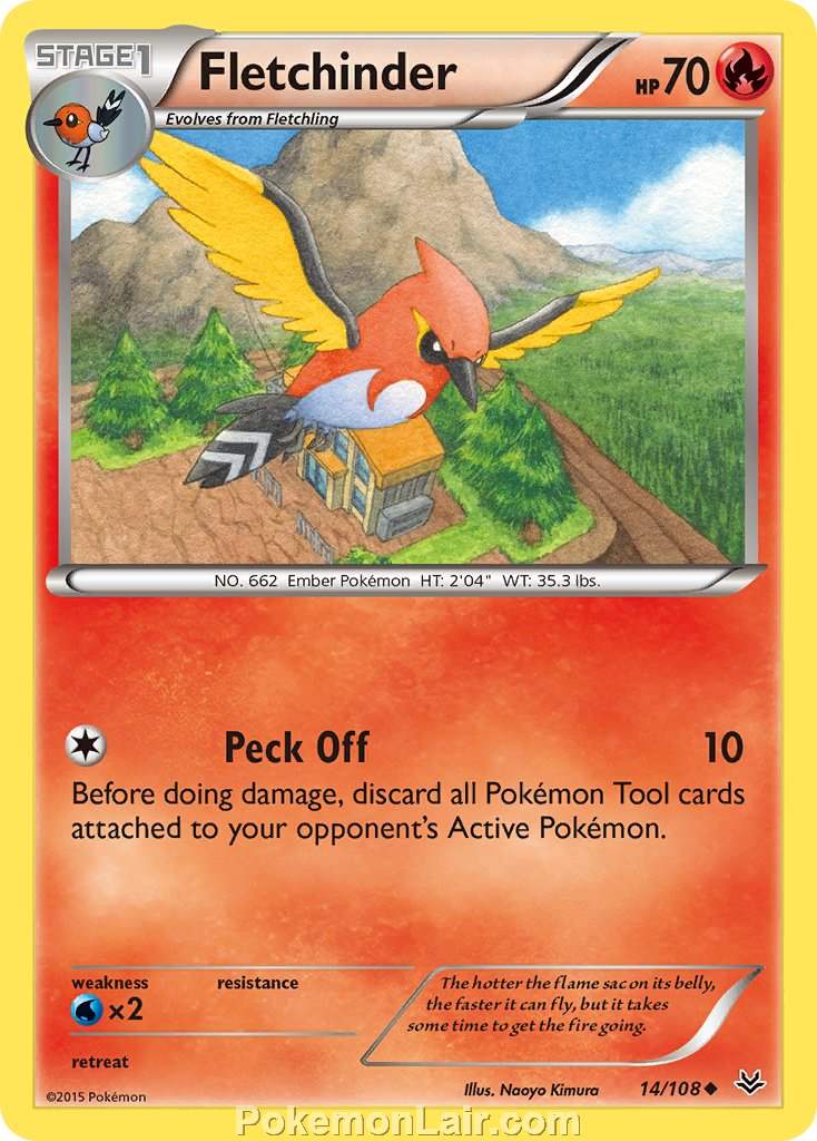 2015 Pokemon Trading Card Game Roaring Skies Set – 14 Fletchinder