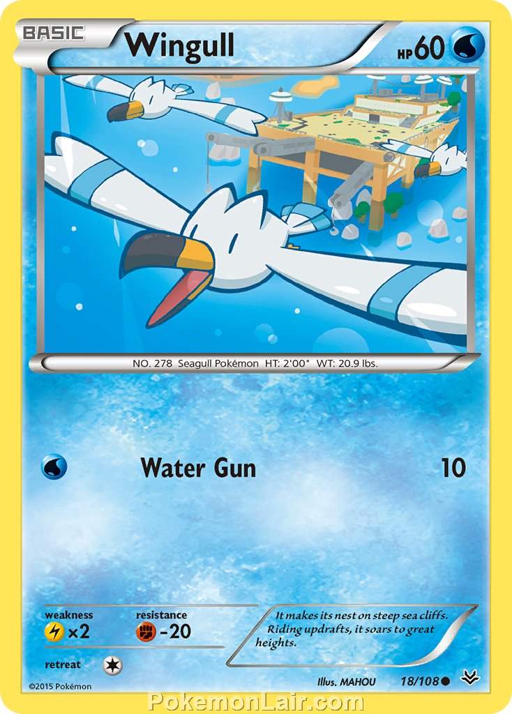 2015 Pokemon Trading Card Game Roaring Skies Set – 18 Wingull