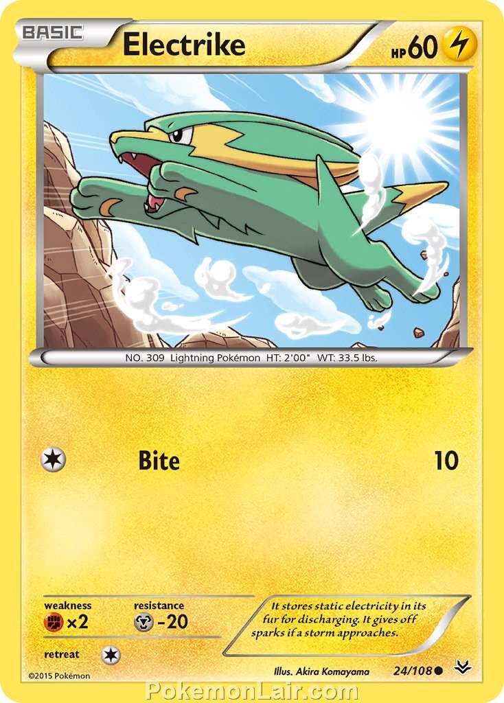 2015 Pokemon Trading Card Game Roaring Skies Set – 24 Electrike
