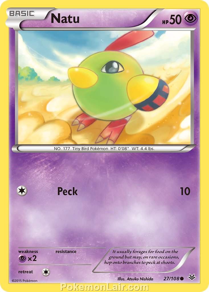 2015 Pokemon Trading Card Game Roaring Skies Set – 27 Natu