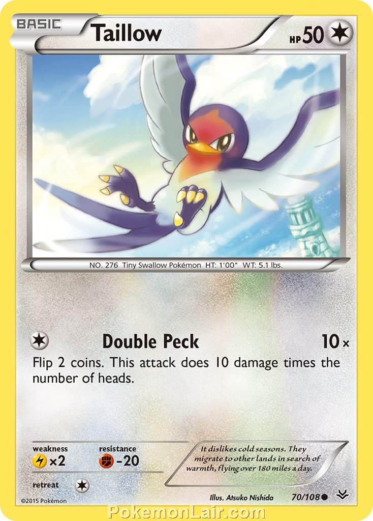 2015 Pokemon Trading Card Game Roaring Skies Set – 70 Taillow