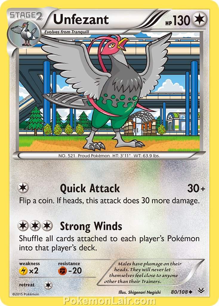2015 Pokemon Trading Card Game Roaring Skies Set – 80 Unfezant