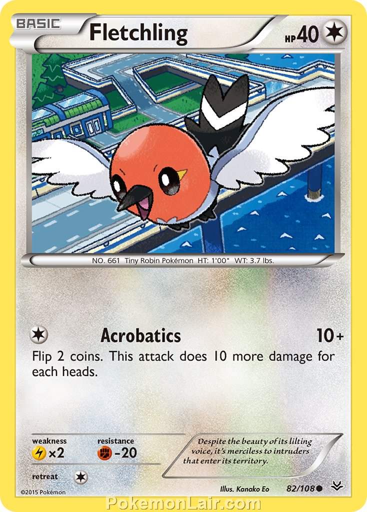 2015 Pokemon Trading Card Game Roaring Skies Set – 82 Fletchling