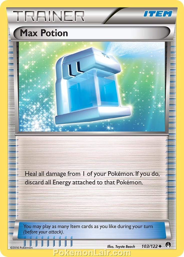 2016 Pokemon Trading Card Game BREAKpoint Price List – 103 Max Potion