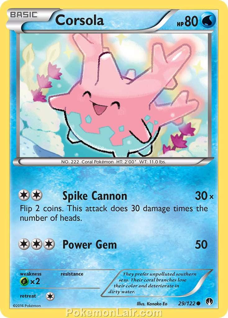 2016 Pokemon Trading Card Game BREAKpoint Price List – 29 Corsola