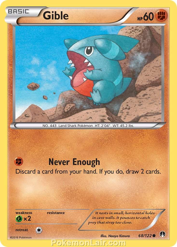2016 Pokemon Trading Card Game BREAKpoint Price List – 68 Gible