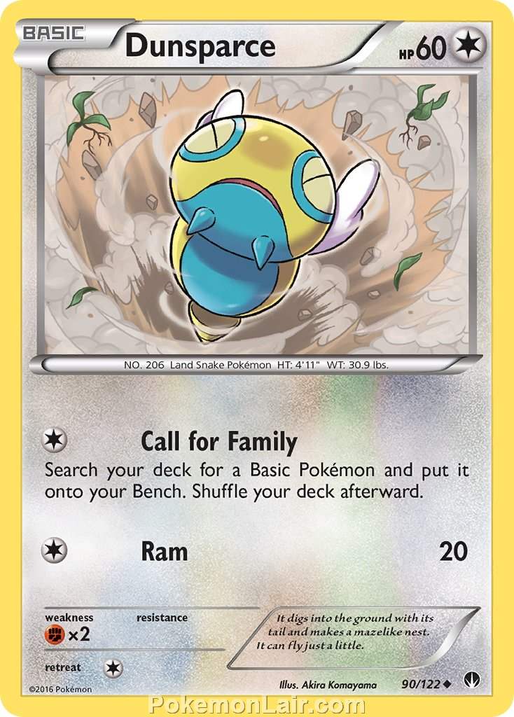 2016 Pokemon Trading Card Game BREAKpoint Price List – 90 Dunsparce