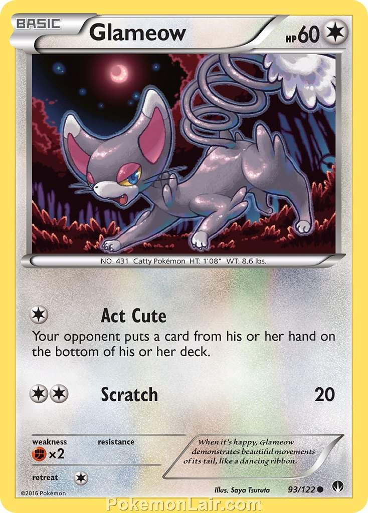 2016 Pokemon Trading Card Game BREAKpoint Price List – 93 Glameow