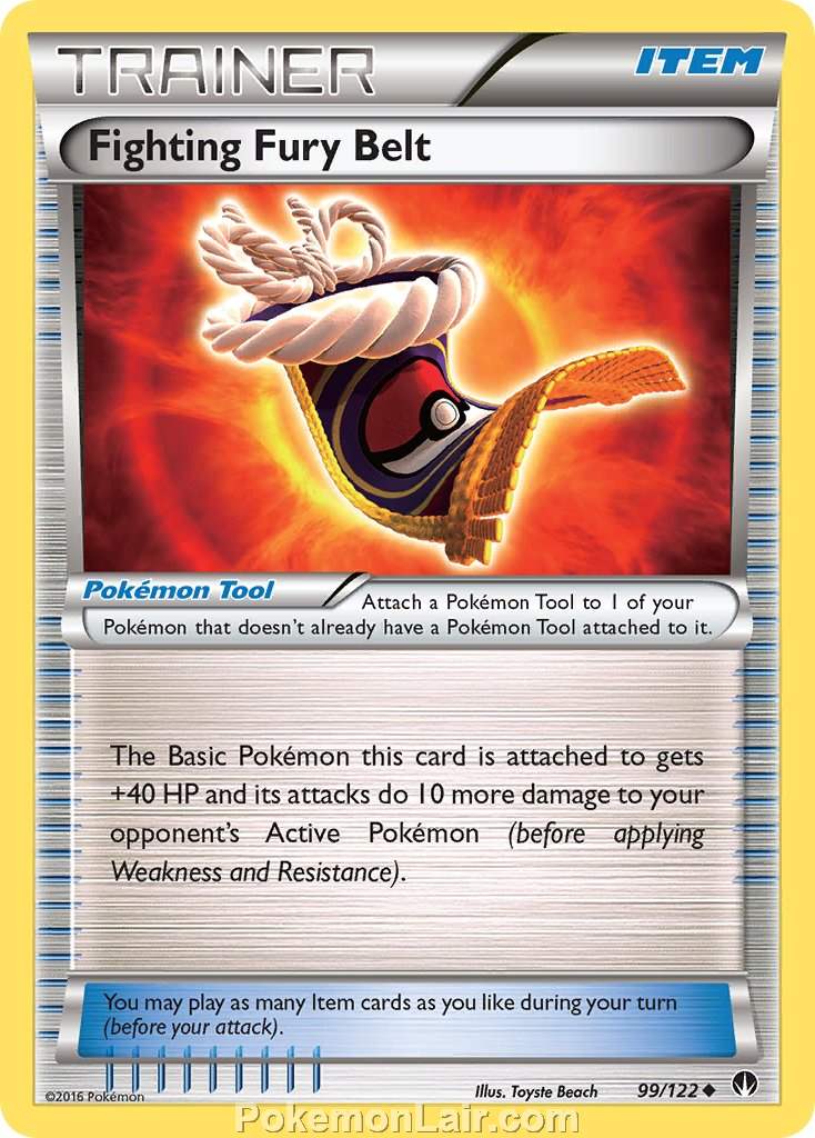 2016 Pokemon Trading Card Game BREAKpoint Price List – 99 Fighting Fury Belt