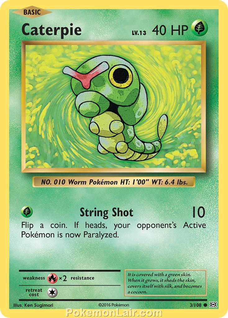 2016 Pokemon Trading Card Game Evolutions Price List – 03 Caterpie