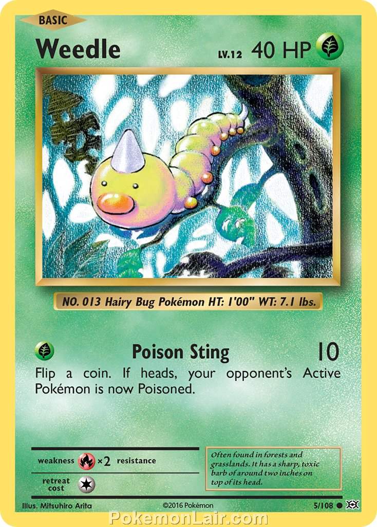 2016 Pokemon Trading Card Game Evolutions Price List – 05 Weedle
