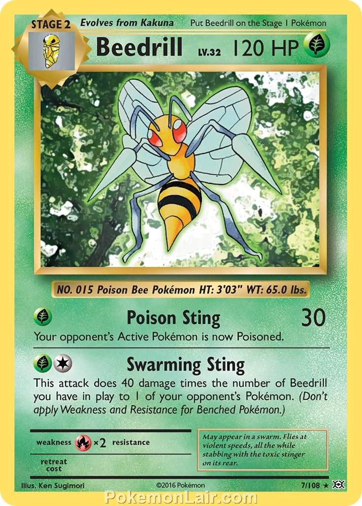 2016 Pokemon Trading Card Game Evolutions Price List – 07 Beedrill