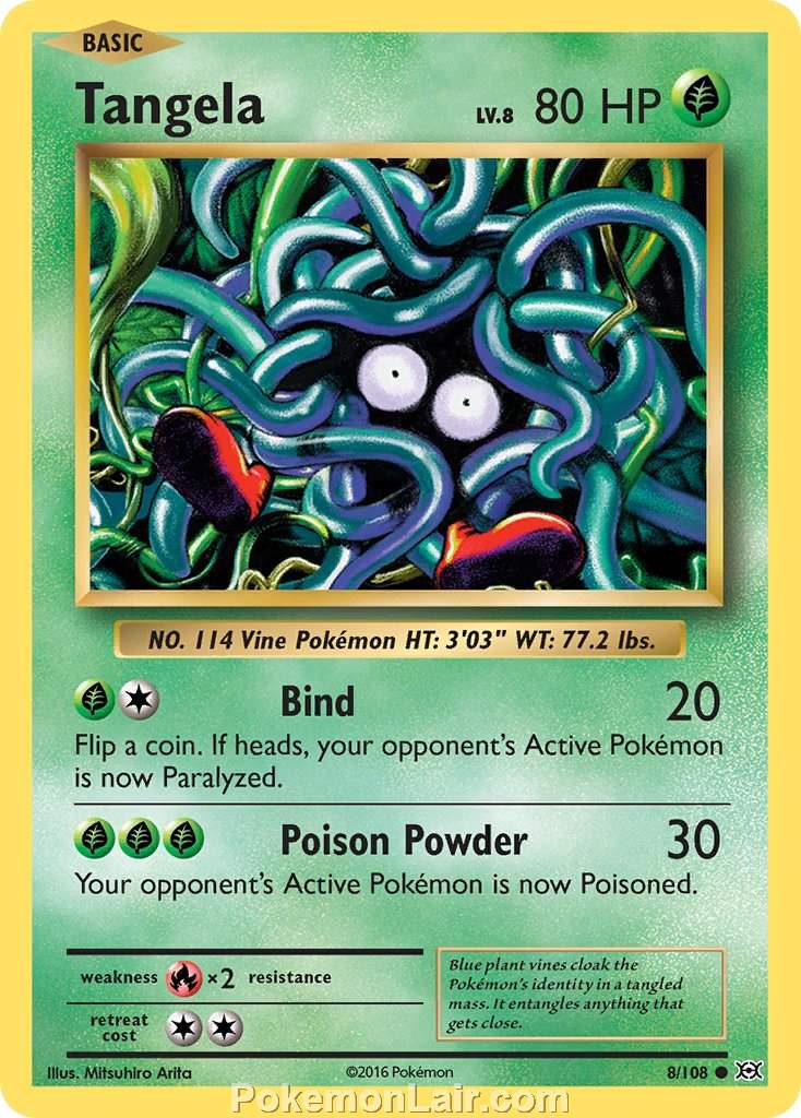 2016 Pokemon Trading Card Game Evolutions Price List – 08 Tangela